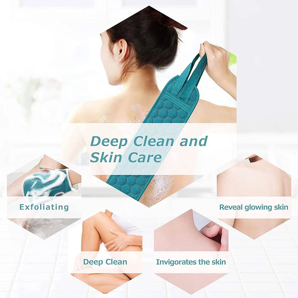 Exfoliating Body Scrubber Set - Includes Back Scrubber, Bath Glove And Shower Bath Sponge Loofah