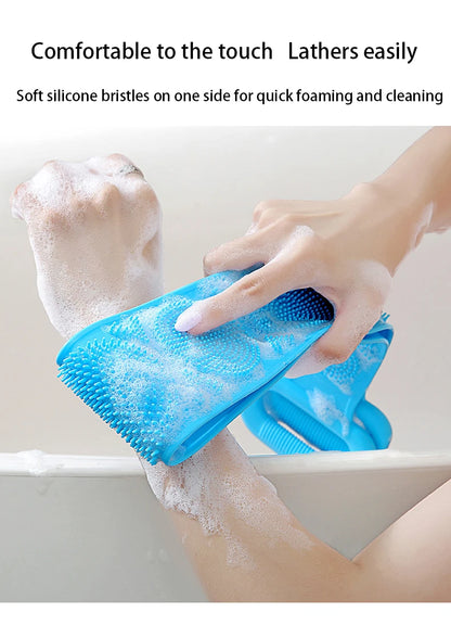 Body Sponge Silicone Brushes Bath Towels Scrubber Rubbing Back Peeling Massage Shower Belt Extended Skin Clean Brushes