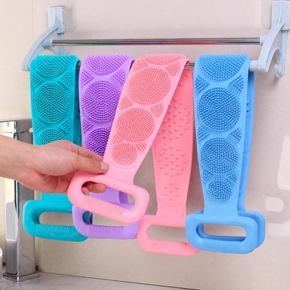 Body Sponge Silicone Brushes Bath Towels Scrubber Rubbing Back Peeling Massage Shower Belt Extended Skin Clean Brushes